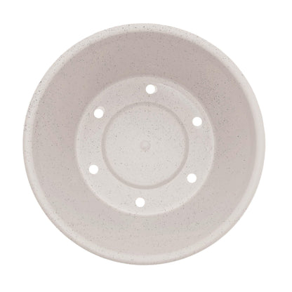 Bloem Terra 8" Diameter Round Vanilla Bean Resin Planter Pot with Drainage Holes for Indoor and Outdoor Gardening