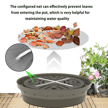 Molgoc Self-Watering Base with Visible Water Level,5-Pack,Keeps Leaves and Flying Insects Out,Maintains Water Quality, Equipped with Rollers for Easy Movement and Rotation, Brown.