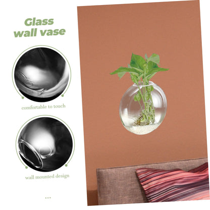 Ciieeo Glass Terrarium Wall-Mounted Hydroponic Vase Space-Saving Plant Holder Elegant Wall Decor Easy Care Plants