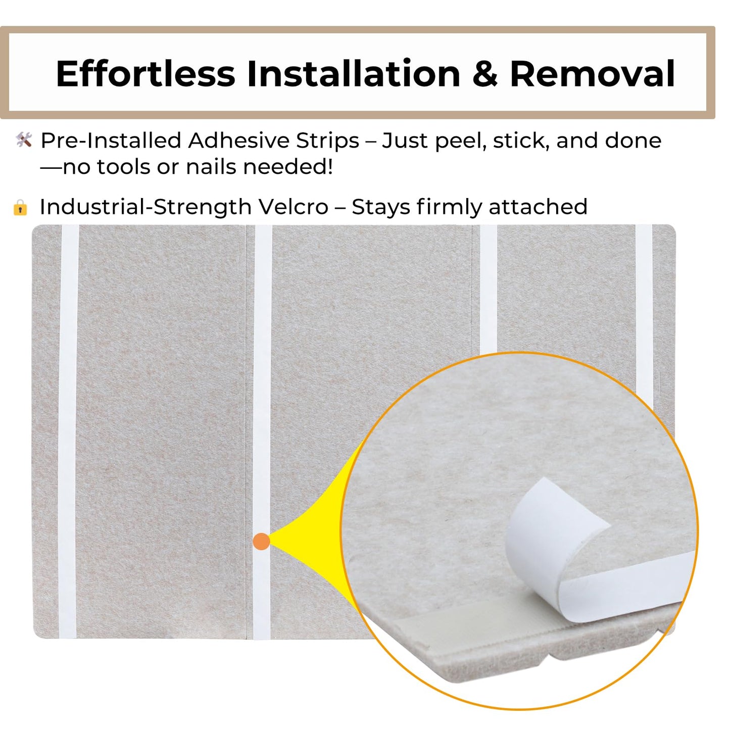72 x 48 Inch Foldable Felt Bulletin Board (6 x 4 Ft) - Large Ivory Tan Pin Board for Boho Classroom Decor, Kids Playroom & Home Office - Self-Adhesive Sound Dampening Wall Panel