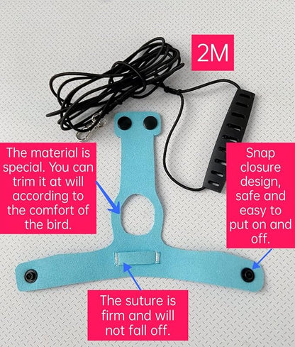 Bird Flight Harness Vest Parrot Flight Suit with Leash for Parakeets Cockatiels Conures Budgies, Bird Flying Clothes with Rope and Handle for Outdoor Activities Training (Medium,Blue)