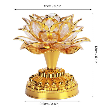 Zerodis Buddhist Lamp 7 Color LED Lotus Lamp with Automatic Color Shift Golden Buddha Night Light for Home Office Yoga Studio (Batteries Not Included)