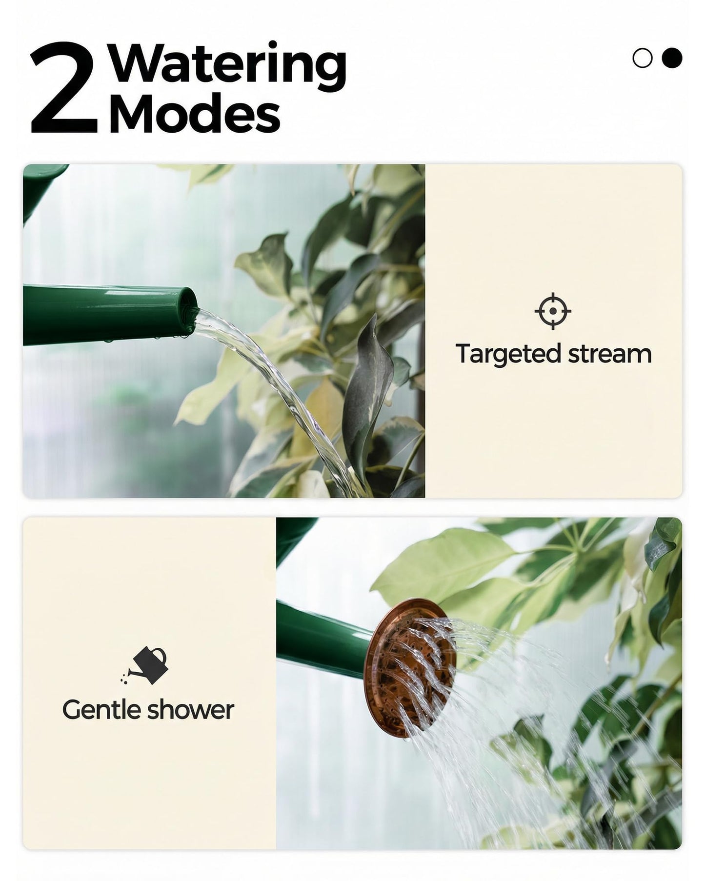 Bamworld Watering Can for Indoor Outdoor Plant Metal Watering Can with Removable Spout Embossd Design Plant Watering Devices Stainless Steel 1/2 Gallon Watering Cans Home & Garden Décor Deep Green