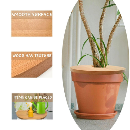 QUTIING 13.7 Inch Plant Pot Grid from Animals, Wooden Plant Pot Cover, Indoor Plant Protector from Cats, Flowerpot Decorative Cover.