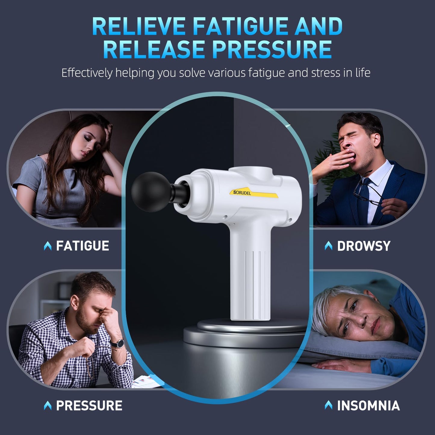 Massage Gun,Massage Gun Deep Tissue for Pain Relief with 7 Massage Heads & 6 Speeds and Carrying Case (Green)