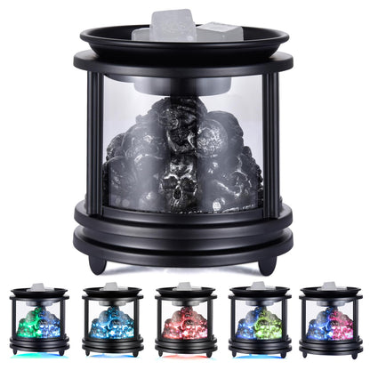 Dicimi Halloween Wax Warmer - Skull Wax Melter for Scented Wax Cubes & Essential Oils, 4-in-1 Electric Warmer with Hot Plate, Spooky Ghost Decor Gift
