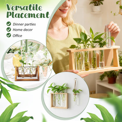 TOYANDONA 5pcs Glass Propagation Tubes for Plants Small Hydroponic Test Tube Vases for Flowers Home Decoration Plant Terrarium Station 2.5x3x11cm