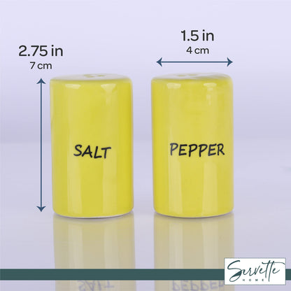 Yellow Salt & Pepper Shakers Ceramic