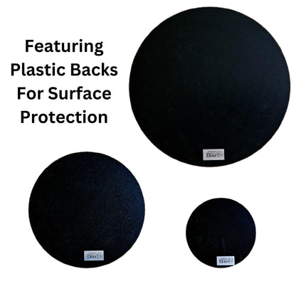 Plant Coaster Set of 6 – Cork & Plastic Coasters for Houseplants – 8", 6", & 4" Sizes – UV Printed with Cute Plant Sayings – Protects Surfaces from Moisture & Scratches