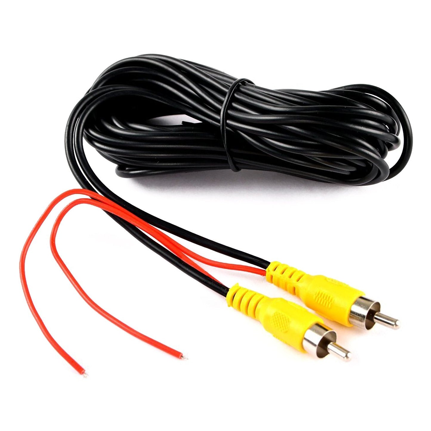 DALLUX Backup Camera RCA Video Cable,Car Reverse Rear View Camera Video Cable with Detection Wire(20FT/6m),AV Extension Cable with RCA Video Female to Female Coupler and Power Cable
