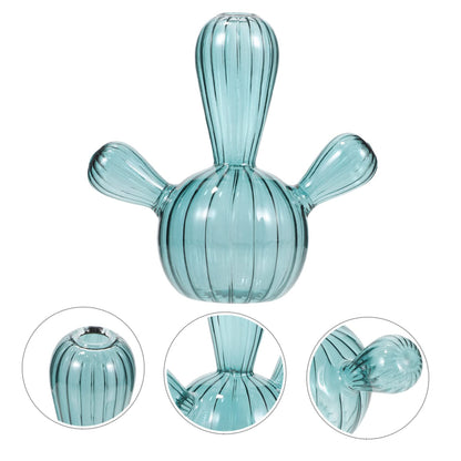 Bottle Decoration Cactus Shape Container Hydroponic Flower Bottle Hydroponic Plant Vase Cactus Terrarium Holder Cute Succulent Pots Mini Planter Pots Glass Hydroponics