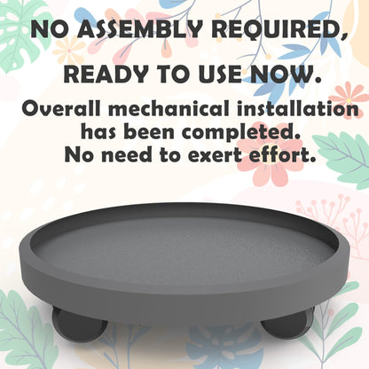 9.8 Inch Heavy Duty Plant Caddie with Wheels,Rolling Plant Stand Pot Trolley,Wheeled Planter Saucer Tray,Potted Flower Mover Dolly with Casters Round Coaster for Indoor Outdoor