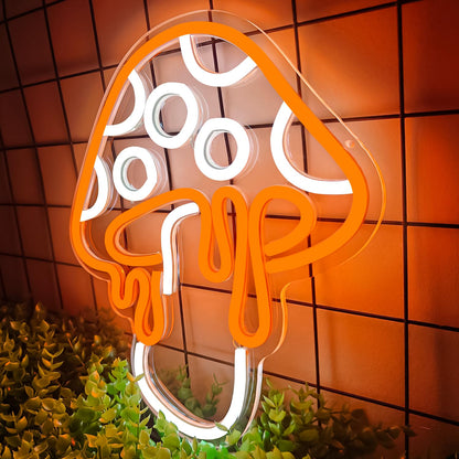 Ajoyferris Mushroom Neon Sign Dimmable Neon Light Sign Mushroom Night Light 3D Light Up Mushrooms Neon Signs for Wall Decor Game Room Bedroom Gift for Kids(Ice Blue)
