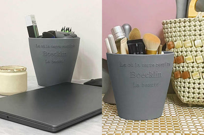 WDoptFY Modern Sleek Indoor Outdoor Pots for Artificial Flowers, Plant Pot for Fake/Faux Flowers, Versatile Decorative Desktop Vessel/Cachepot/Bin, Planter Vase, 1-PC, No Drainage Hole (Drillable)