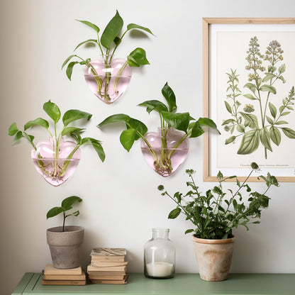 CYZglass Wall Hanging Planter Propagation Station for Indoor Plants Glass Vase Air Plant Holder Gift for Women Girlfriend Plant Lover