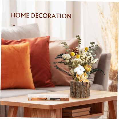 Toddmomy 3 Pcs Wood Flower Pots Natural Bark Planters Rustic Wooden Buckets for Indoor Outdoor Plant Pots Home Garden Decor 4.72X4.72X3.93In