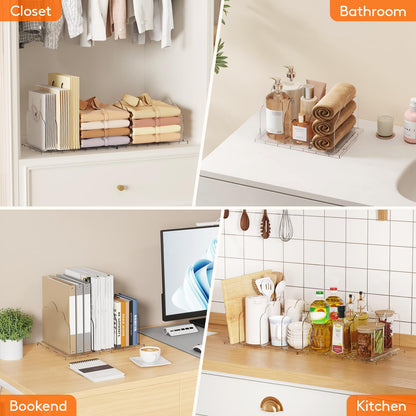 Lifewit Purse Organizer for Closet, Clear Handbags Storage Organizer, Adjustable Clutch Purse Storage Organizer Holder for Closet, 2 Pack Bookshelf Dividers for Sweater in Bedroom 35 x 24 cm/14 × 9.5"