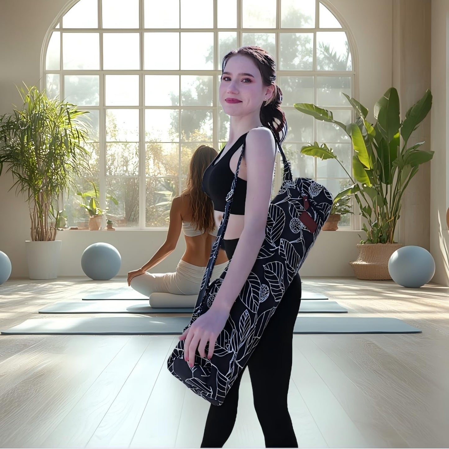 ELENTURE Yoga Mat Bag for Women & Men,Travel Gym Bag for 1/4" 1/3" Thick Exercise Yoga Mat, Full-Zip Yoga Mat Carrier Bag for Class workout Bachelorette with Pockets and Adjustable Strap
