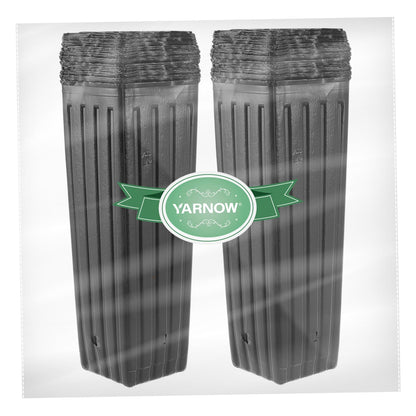 YARNOW 50pcs Tall Nursery Pots for Trees, 11.8 x 3.9 Inch, Black Plastic Grow Bags with Drainage Holes for Vegetables, Fruits, and Flowers