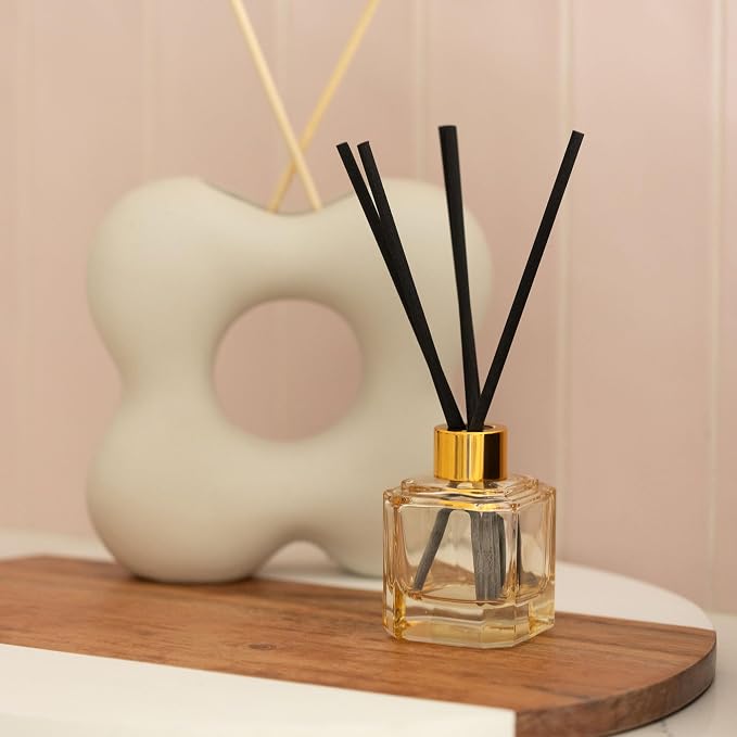 Paddywax Botanica Scented Oil Diffuser with Reeds in Reusable White Glass Bottle, Tubed Gift Box, Includes Diffuser Sticks, Long-Lasting Fragrance, Reusable & Upcyclable, Cotton & Teak, 2.8 fl oz