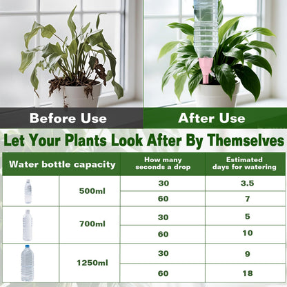 8 Pack Self Watering Spikes for Plant,Self Watering Planter Insert,Automatic Plant Watering Spikes Devices for Indoor Outdoor Potted Plants with Adjustable Control Valve Switch