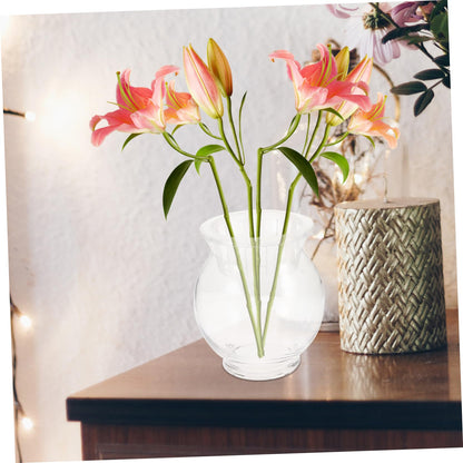 Generic Desktop Glass Planter Elegant Round Terrarium Vase for Hydroponic Plants Dried Flower Arrangements Versatile Home and Office Decoration