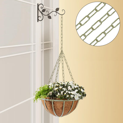 Omytie 15 Ft Heavy Duty Hanging Chain Kit with Connection Locks & Swag Ceiling Hooks for Lighting Fixture, Chandelier, Pendant, Lantern, Swag Lamp, Plant/Flower/Fruit Basket, Bird Feeder (Bronze)