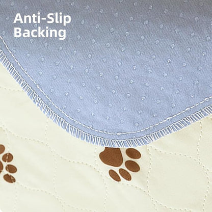 PUPTECK Washable Pee Pads for Dogs - Waterproof Reusable Puppy Potty Training Pads Whelping Mat - Fast Absorption Non-Slip Pet Food Feeding Mat (Beige, 36x72 Inch (Pack of 2))