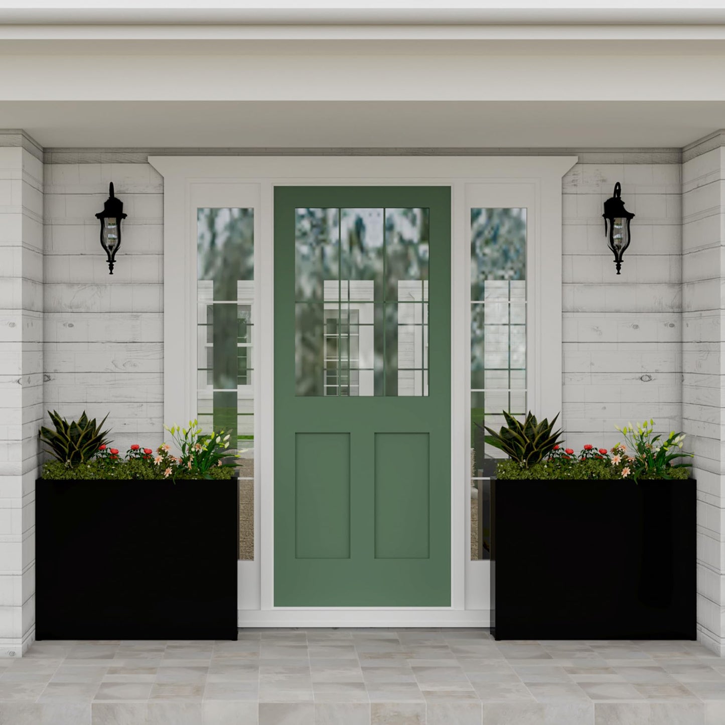 GMTALNBO 38" L x 10" W x 30" H Black Planter Box - Thickened Galvanized Steel with Weather-Resistant Coating, Heavy-Duty Raised Garden Bed for Outdoor Plants, Easy Assembly & Adjustable Feet