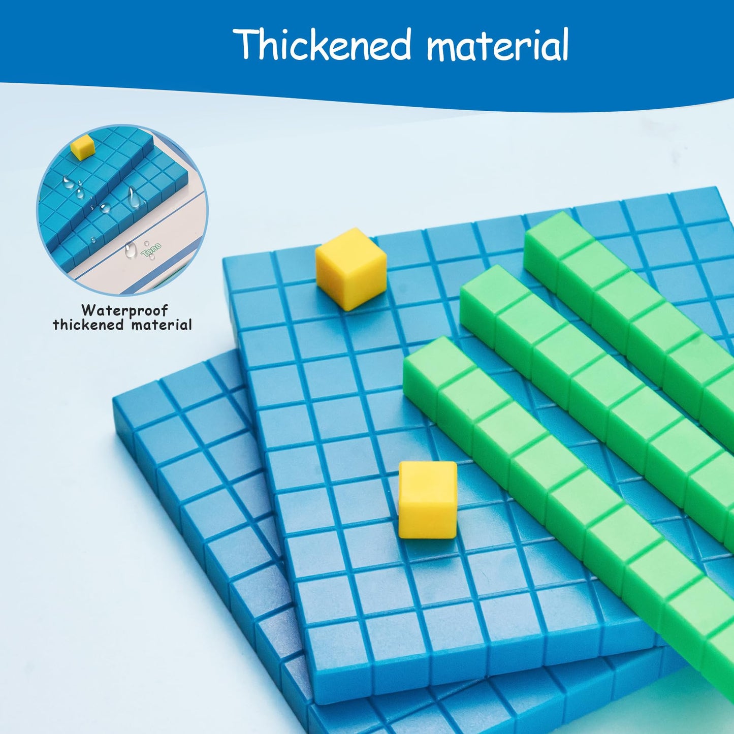 stochastic box Base Ten Blocks Plastic and Foam Base Ten Set Place Value Blocks for Early Counting Math Toy for 1st Grade