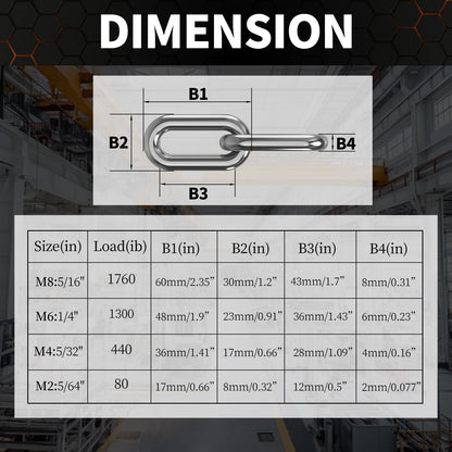 Stainless Steel Link Chain, 304 Stainless Steel Link Proof Coil Chain Heavy Duty Chains Hanging Safety Chain for Swing Plants Anti-Theft