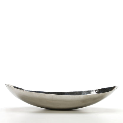 Hosley Hammered Stainless Steel Oval Bowl – 13.5” Decorative Centerpiece for Candles, Orbs, Potpourri & Table Styling | Modern Home & Event Décor