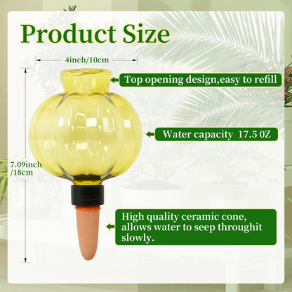 3 Pack Plant Self Watering Globes Top Fill for Indoor Plastic Water Bulbs Slow Release Terracotta 17.5 oz Self Watering Planter Insert Automatic Drip Irrigation Water Spikes Stakes Devices System