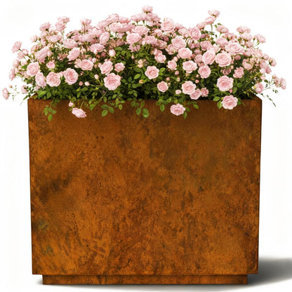Decoroca Corten Steel Planter Box Outdoor, 14 Gauge Heavy Duty Metal Prevents Warping, for Patio Garden Divider and Privacy Screen, Arrives Un-Rusted, 24" H x 12" W x 30" L
