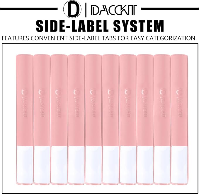 D DACCKIT Card Binder 16 Pocket - Fits 1024 Cards，4X4 Ringless Card Album with Sleeves for Trading Cards & Sports Cards（Model A，Light Pink）