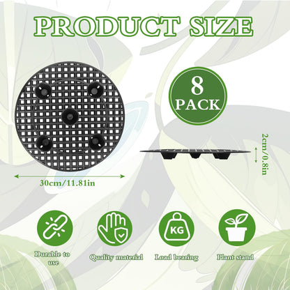 senylanhxy 8 Pcs Big Potted Plant Stands-Patio & Deck Floor Protector,Plant Level Pot Elevator for Indoor Outdoor Garden Flower (30cm/11.81inch)