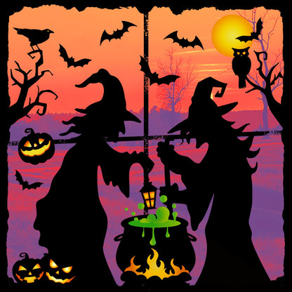 JarThenaAMCS Extra Large Halloween Window Clings Witch Black Bat Cauldron Window Stickers Hocus Pocus Double-Sided Glass Decal for Indoor School Home Office Party Decor Supplies, 4 Sheets