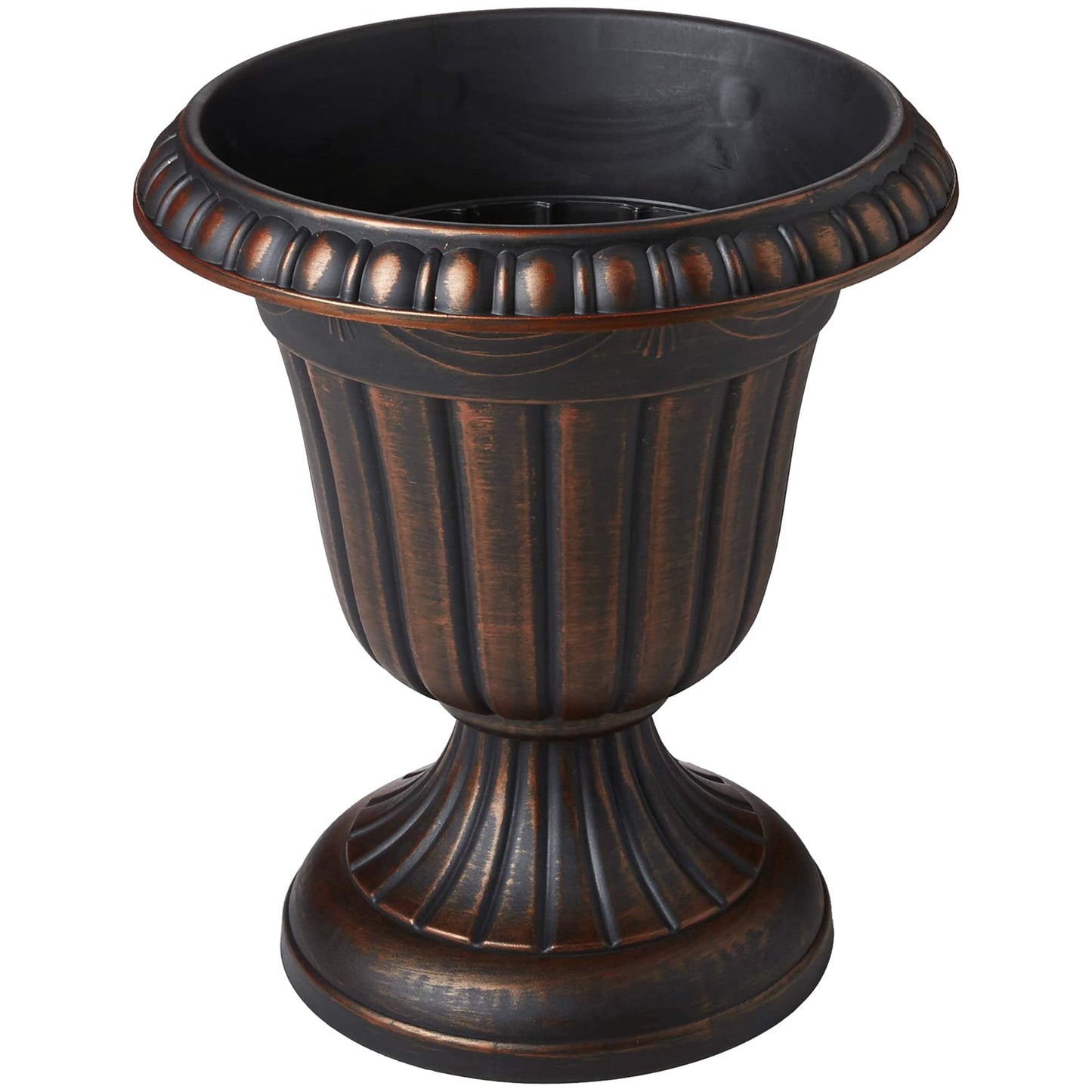 Arcadia Garden Products PL20CP Classic Traditional Plastic Urn Planter Indoor/Outdoor 10" x 12", Brushed Copper