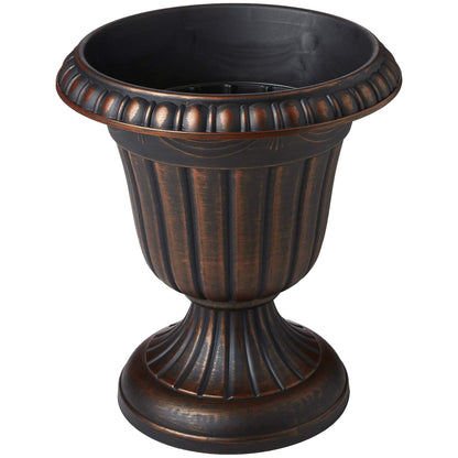 Arcadia Garden Products PL20CP Classic Traditional Plastic Urn Planter Indoor/Outdoor 10" x 12", Brushed Copper