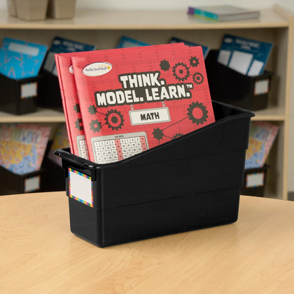 Really Good Stuff Durable Book & Binder Holders - 6 Pack - Black