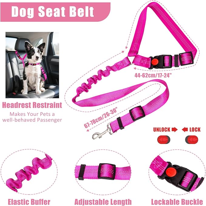 No Pull Dog Harness Adjustable Collar & Leash Set - Dog Halter Harnesses Collapsible Bowls & Poop Bag Dispenser Muzzle ID Tags Toys Fits Small Medium Large Dogs (Pink-S)