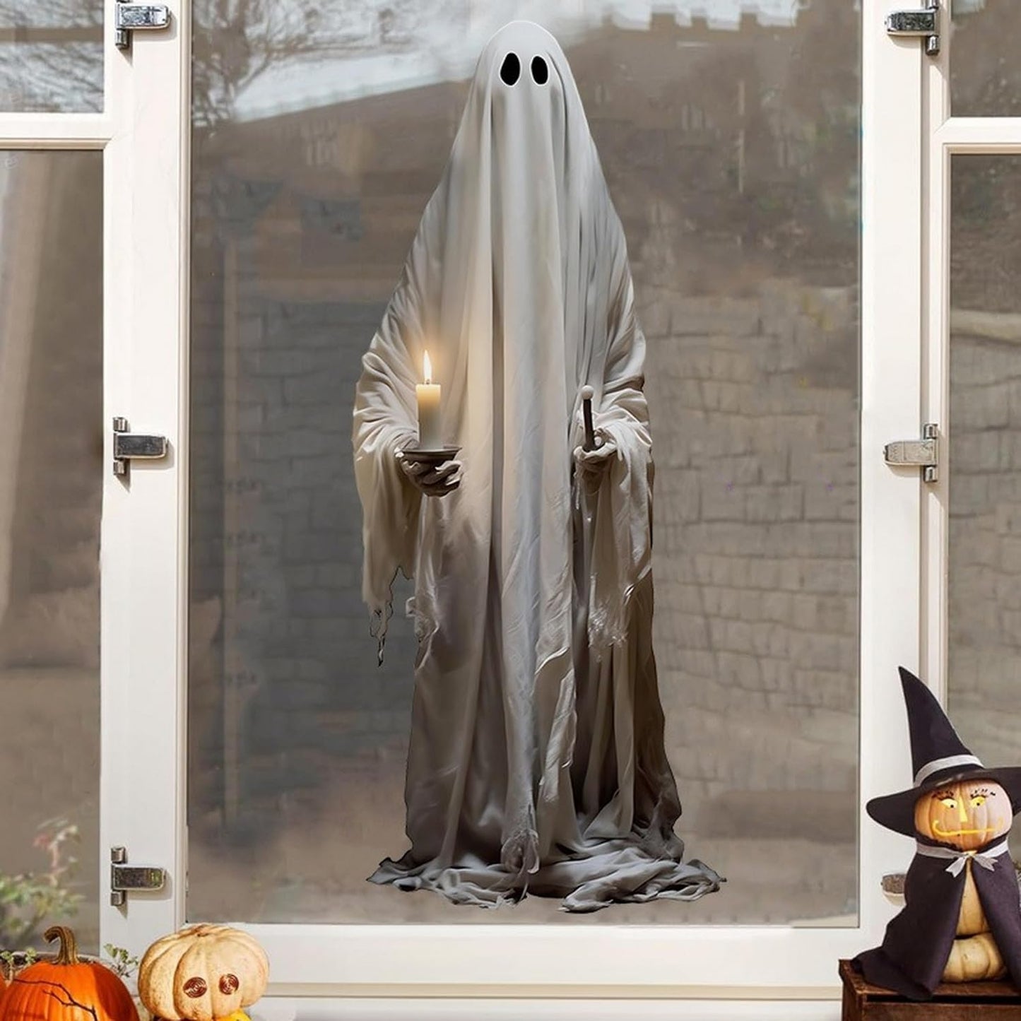 2 Sheets Halloween Ghost Window Clings Ghost Window Decals Ghost Reusable Stickers for Spooky Halloween Home Decoration Windows Glass Mirror Decor Holiday Party Supplies