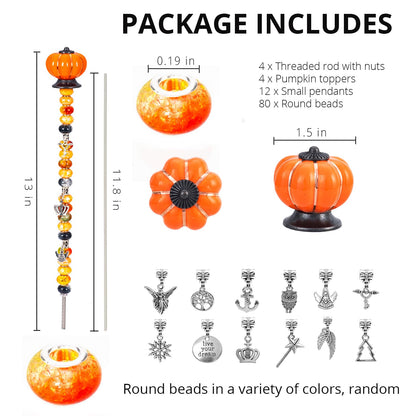 Prefdo DIY Fairy Wand Garden Stake - Autumn Pumpkin 4-Pack