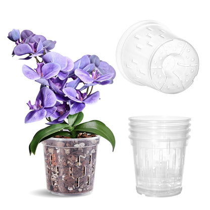 TRUEDAYS Garden Pots Set Orchid Pots with Drainage Holes for Indoor Outdoor Live Plants