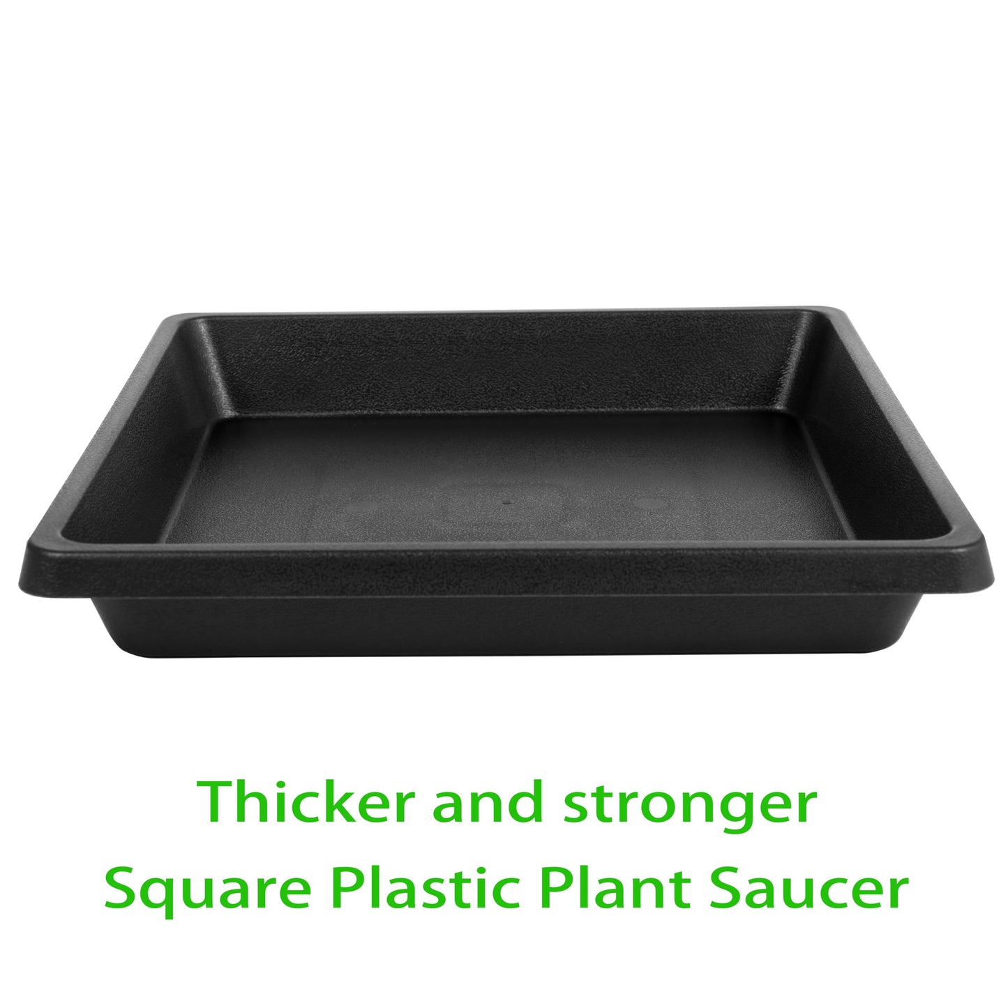Feyvdzv Square Plant Saucer 8 Inch 4 Pack 6 10 12 14 16 18 20 inch, Saucers for Potted Plants and Water Catcher Tray, Plant Drip Trays and Flower Pot Saucers, Plant Saucers for Indoors and Outdoors