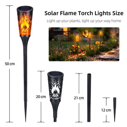 Toodour Solar Lights Outdoor, 6 Pack Solar Torch Lights with Flickering Flame, IP65 Waterproof Yard Lights Landscape Decoration Lighting for Outside Garden Lawn Pathway Patio Decorations
