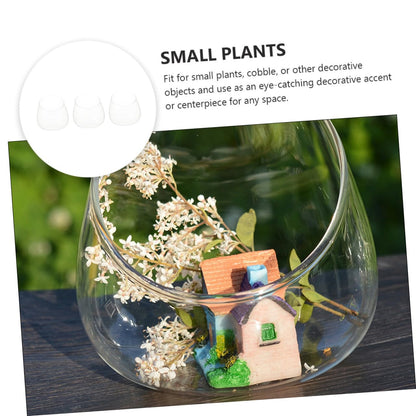 OSALADI 3pcs Slant Cut Glass Bottle Terrarium for Succulent Micro Landscape Display, Eco-Friendly Tabletop Glass Plant Vase for Home Office Décor