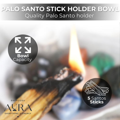 5 Palo Santo Sticks - Palo Santo Holder - Palo Santo Burner - PaloSanto Sticks with Holder - Palosanto Stick - Meditation Accessories