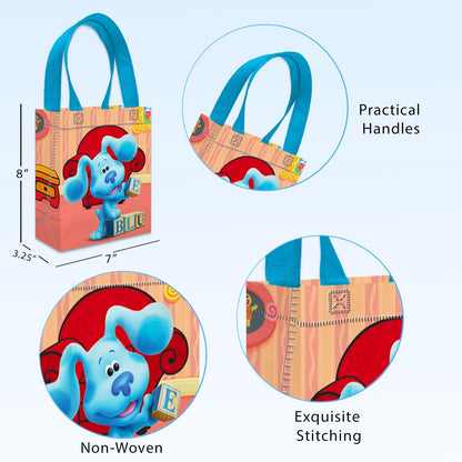 Blue's Clues Party Favor Bags Set – 24 Pack 8" Goodie Bags for Kids Bulk Reusable Mini Totes | Blue's Clues Birthday Party Supplies