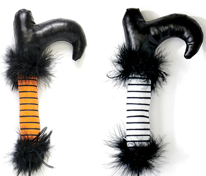 Worth Imports 7" Halloween Witch Leg on a 5.5" Floral Pick, Set of 6